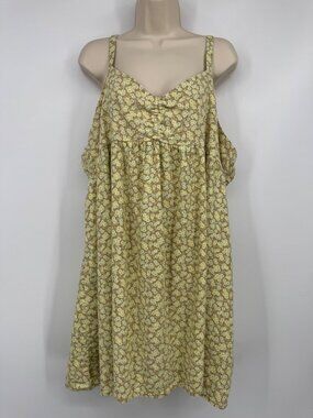 BP Nordstrom sundress woman’s size 2x spring summer ditsy flowers green yellow